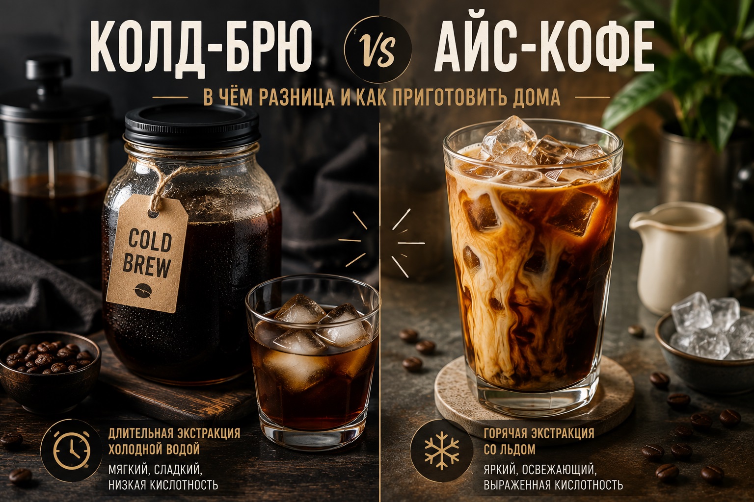 Колд-брю и айс-кофе: в чём разница и как приготовить дома
