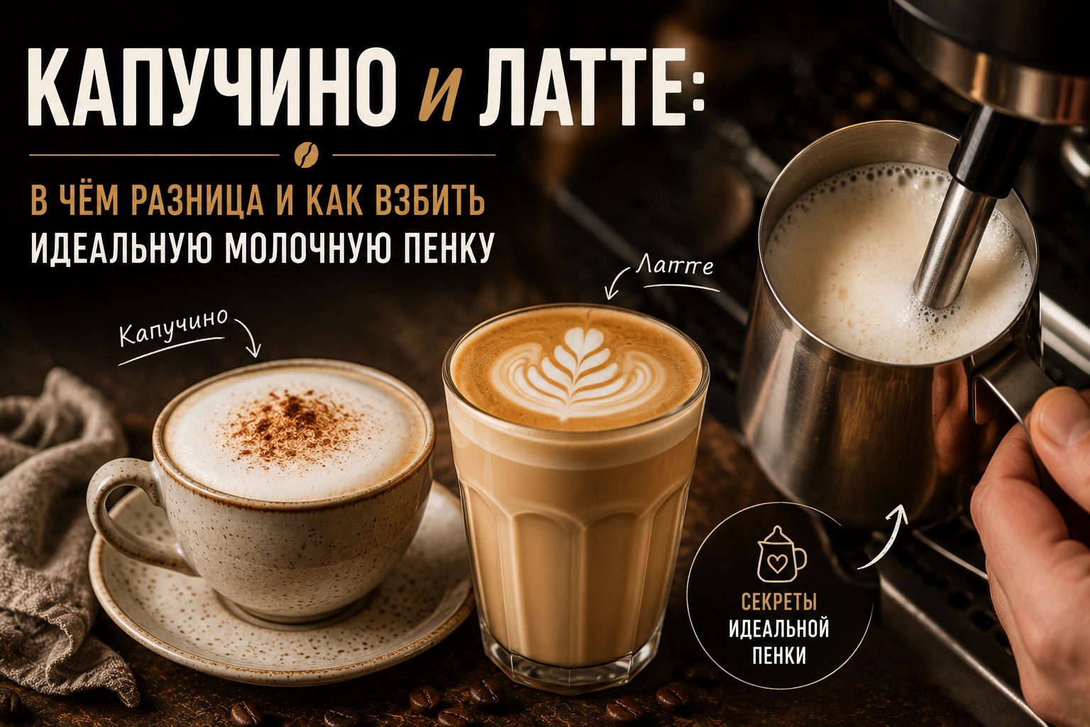 Капучино и латте: в чём разница и как взбить идеальную пенку