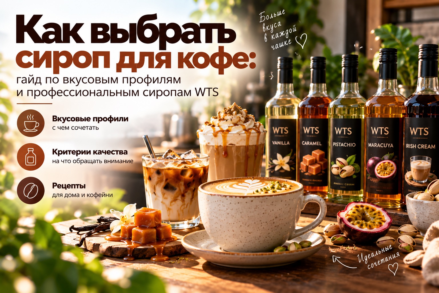 Как выбрать сироп для кофе: гайд по вкусовым профилям и сиропам WTS