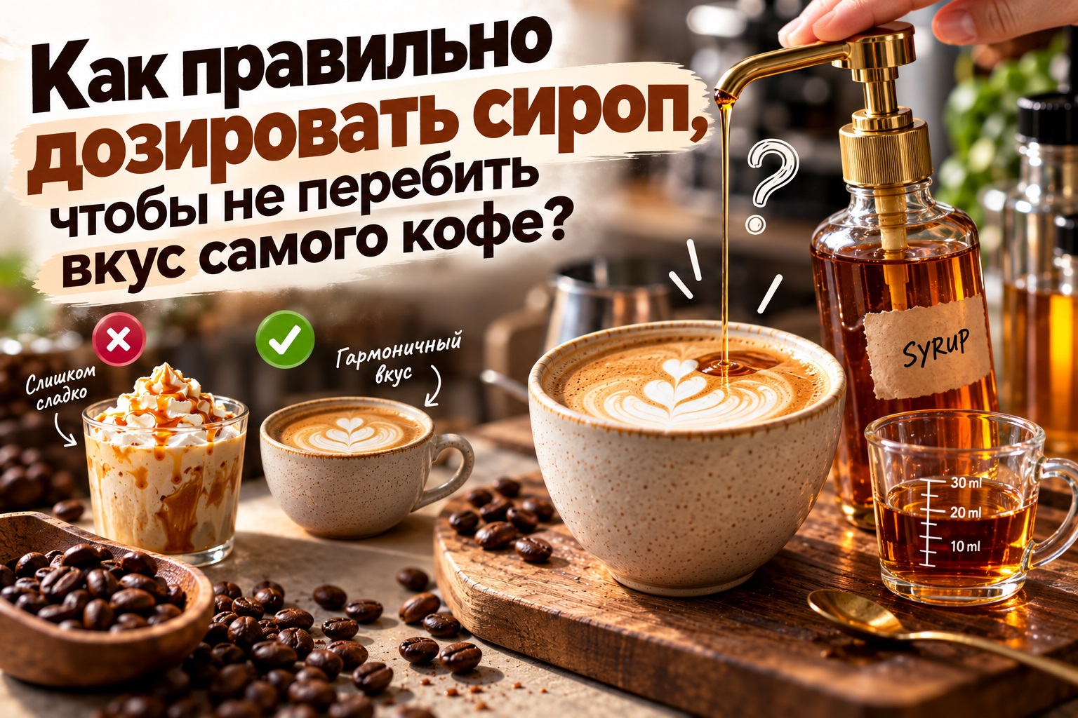 Как правильно дозировать сироп, чтобы не перебить вкус самого кофе?