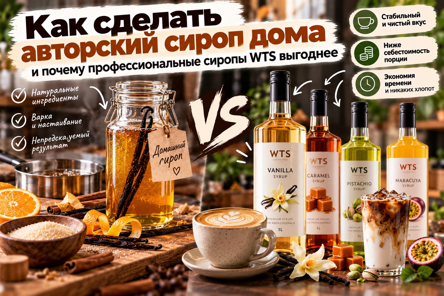 Как сделать авторский сироп дома и почему профессиональные (WTS) выгоднее