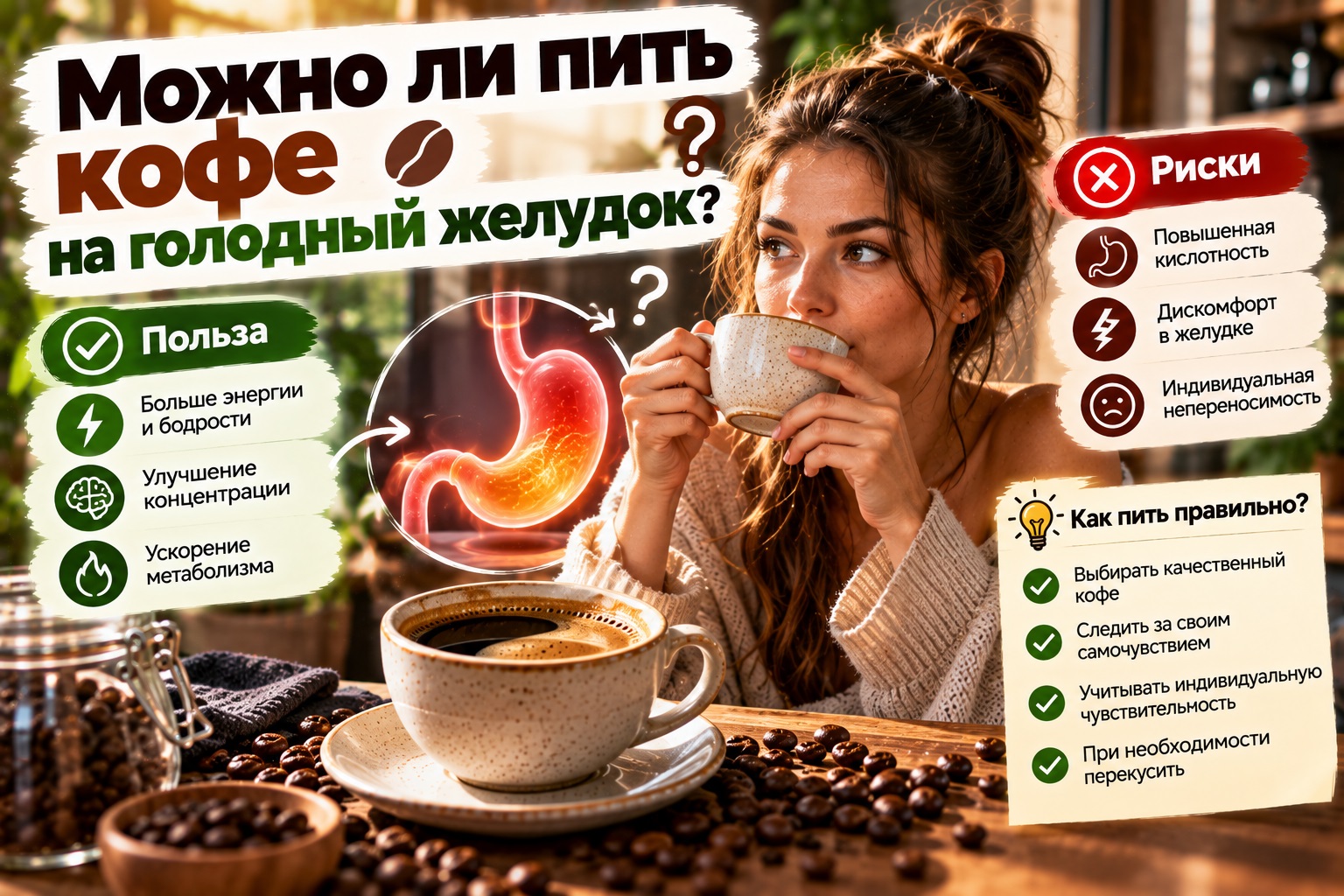  Можно ли пить кофе на голодный желудок?