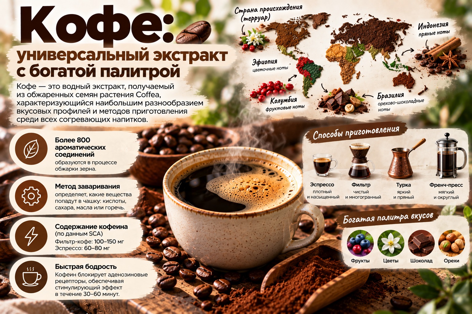 Кофе: универсальный экстракт с богатой палитрой