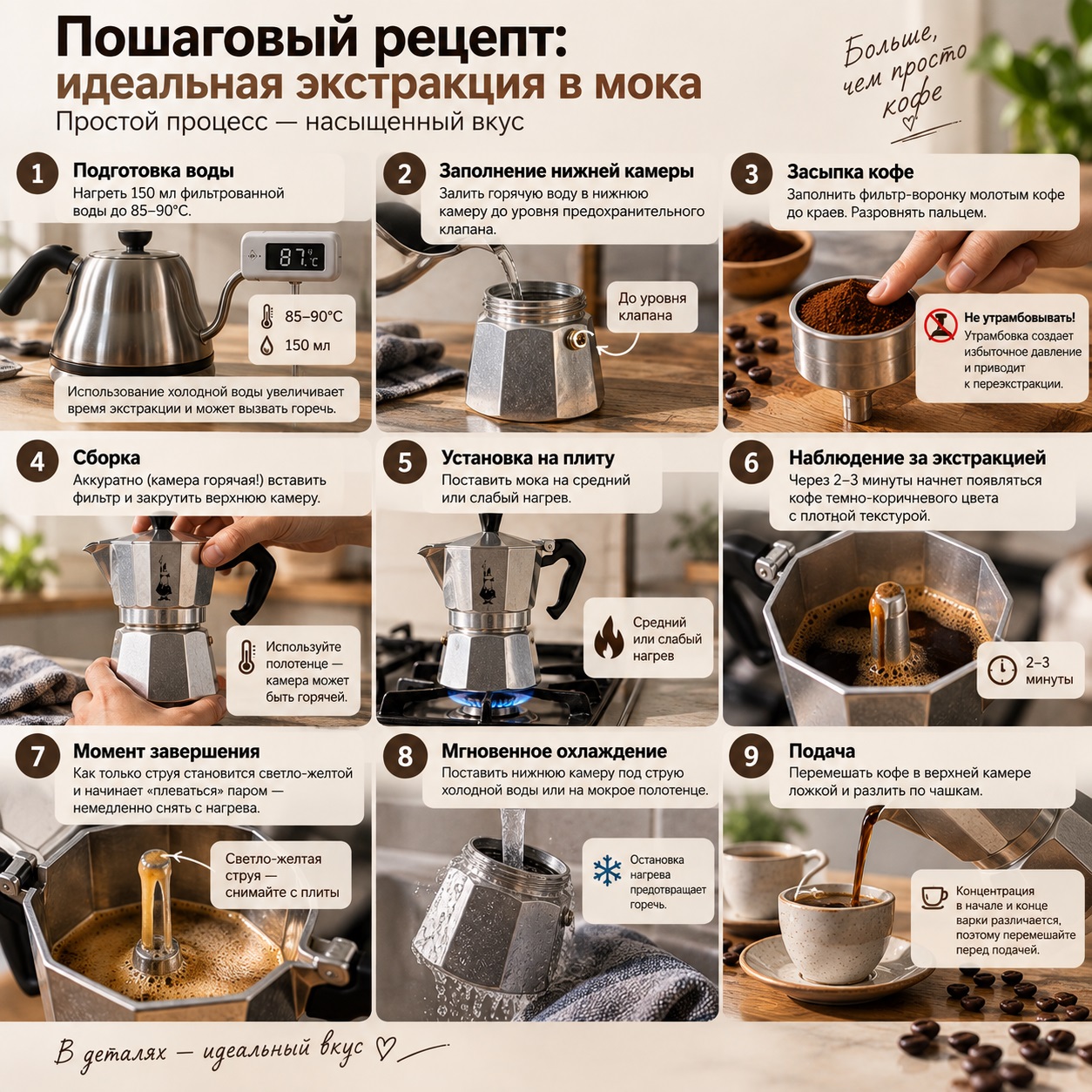 Пошаговый рецепт: идеальная экстракция в мока